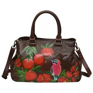 SUKRITI New Leather Hand painted Women Shoulder Hand Bag Bird Design